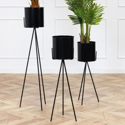 Kukkasteline TRIPOD 110x25 cm musta