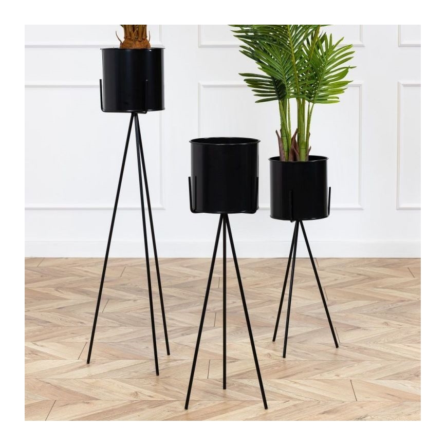 Kukkasteline TRIPOD 110x25 cm musta
