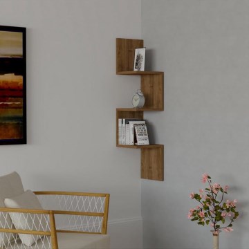 Kulmaseinähylly ZIKZAK 105,5x25 cm ruskea