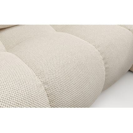 Kulmasohva, jossa on säilytystila ja vaaleanbeige verhoilu, oikeakätinen, avattava L-mallinen ALMADA