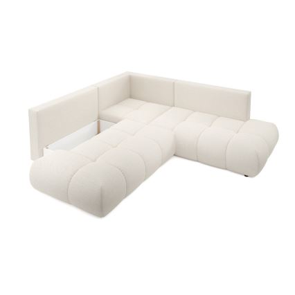 Kulmasohva, jossa on säilytystila ja avattava istuinosa, vasen ALMADA, beige