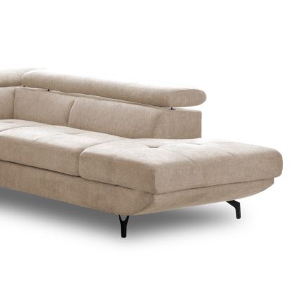 Kulmasohva L-mallinen, säilytystilalla, oikea, beige BRESCIA