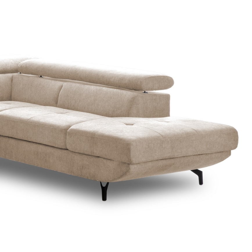 Kulmasohva L-mallinen, säilytystilalla, oikea, beige BRESCIA