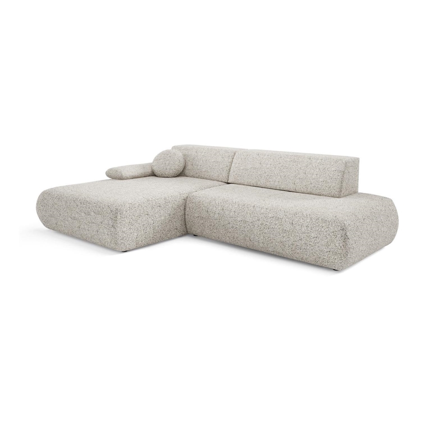 Kulmasohva, jossa säilytystila ja avattava istuinosa, L-mallinen PRATO vasen, beige