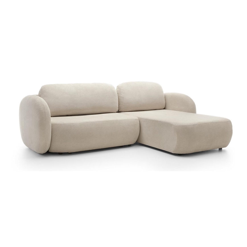 Kulmasohva, jossa säilytystila ja vuodevaikutelma OLBIA oikea, beige