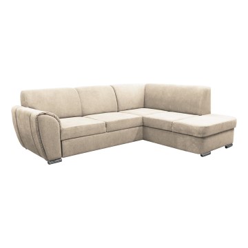 Kulmasohva, jossa säilytystila, L-mallinen, oikeanpuoleinen, beige, malli SERPA