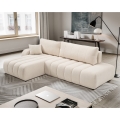 Kulmasohva, jossa säilytystila, L-mallinen, vasen, beige, DESIO, avattava