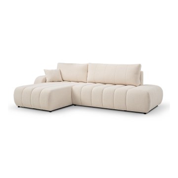 Kulmasohva, jossa säilytystila, L-mallinen, vasen, beige, DESIO, avattava