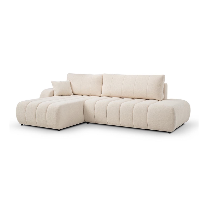 Kulmasohva, jossa säilytystila, L-mallinen, vasen, beige, DESIO, avattava