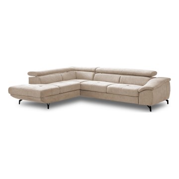 Kulmasohva, jossa säilytystila, L-mallinen, vasenkätinen, beige, BRESCIA