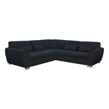 Kulmasohva, jossa säilytystila, L-mallinen, VISEU oikea, antrasiitti/musta