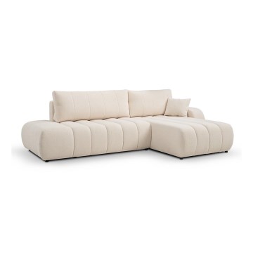 Kulmasohva L-mallinen DESIO, oikea, beige, säilytystilalla ja avattava