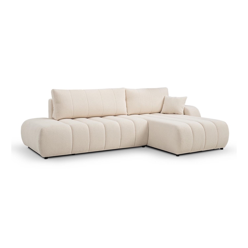 Kulmasohva L-mallinen DESIO, oikea, beige, säilytystilalla ja avattava