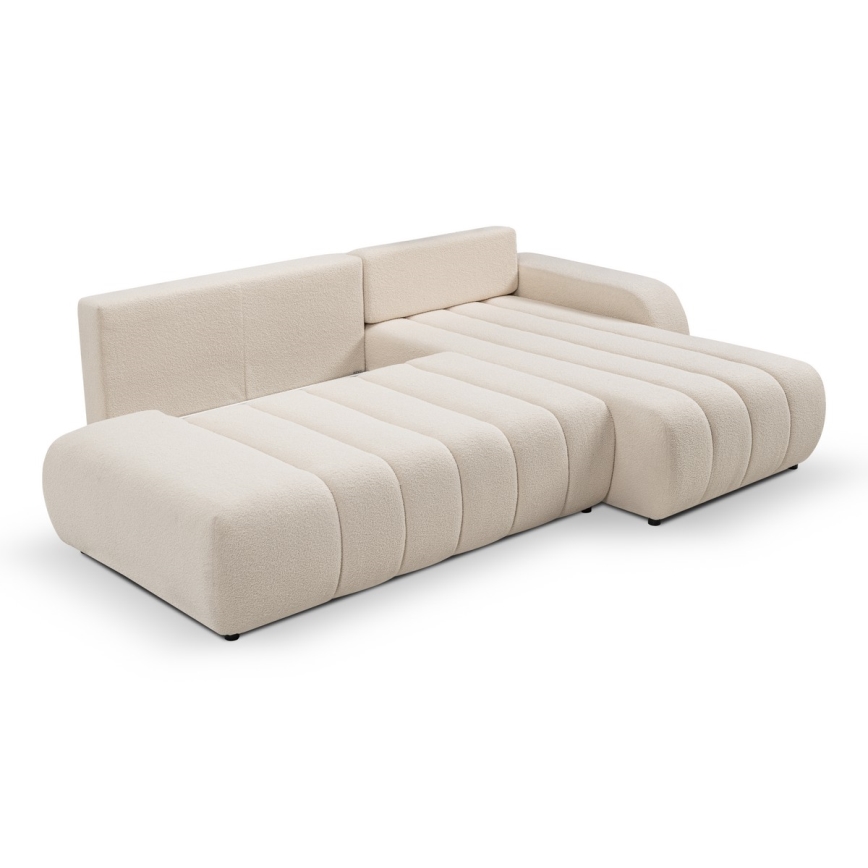 Kulmasohva L-mallinen DESIO, oikea, beige, säilytystilalla ja avattava