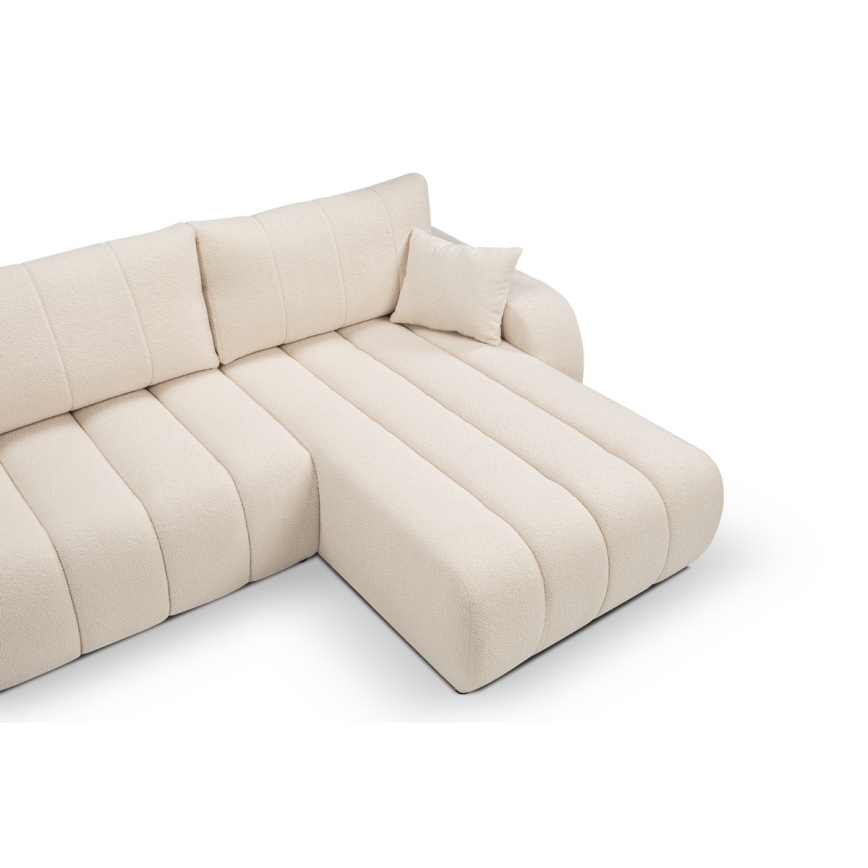 Kulmasohva L-mallinen DESIO, oikea, beige, säilytystilalla ja avattava
