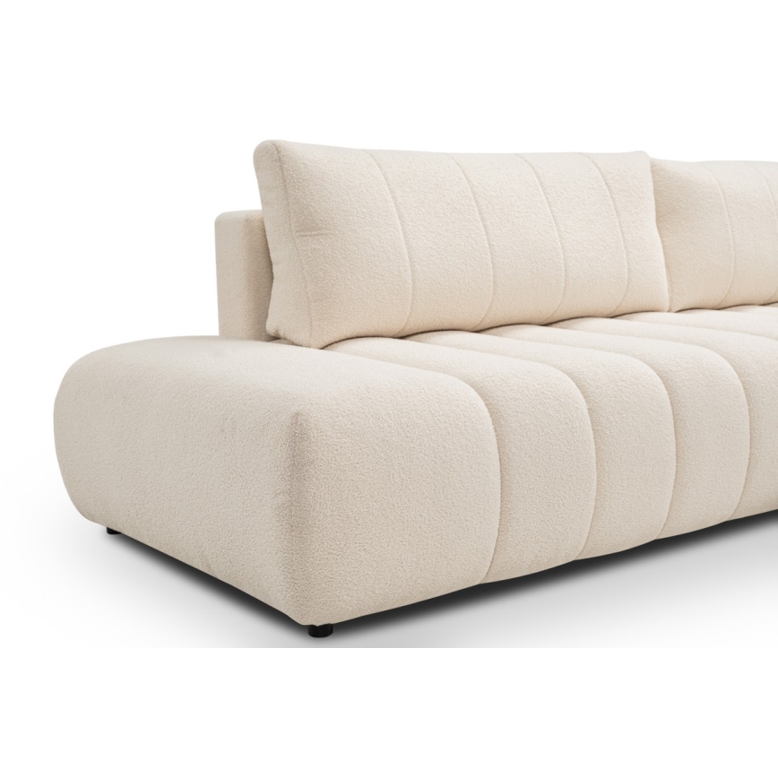 Kulmasohva L-mallinen DESIO, oikea, beige, säilytystilalla ja avattava