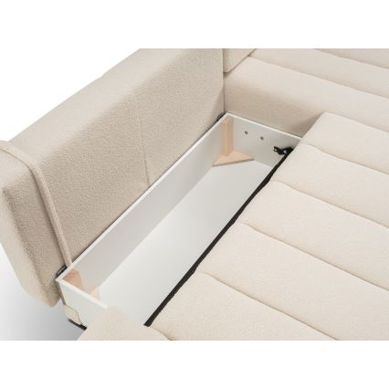 Kulmasohva L-mallinen DESIO, oikea, beige, säilytystilalla ja avattava