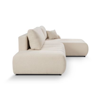 Kulmasohva L-mallinen DESIO, oikea, beige, säilytystilalla ja avattava