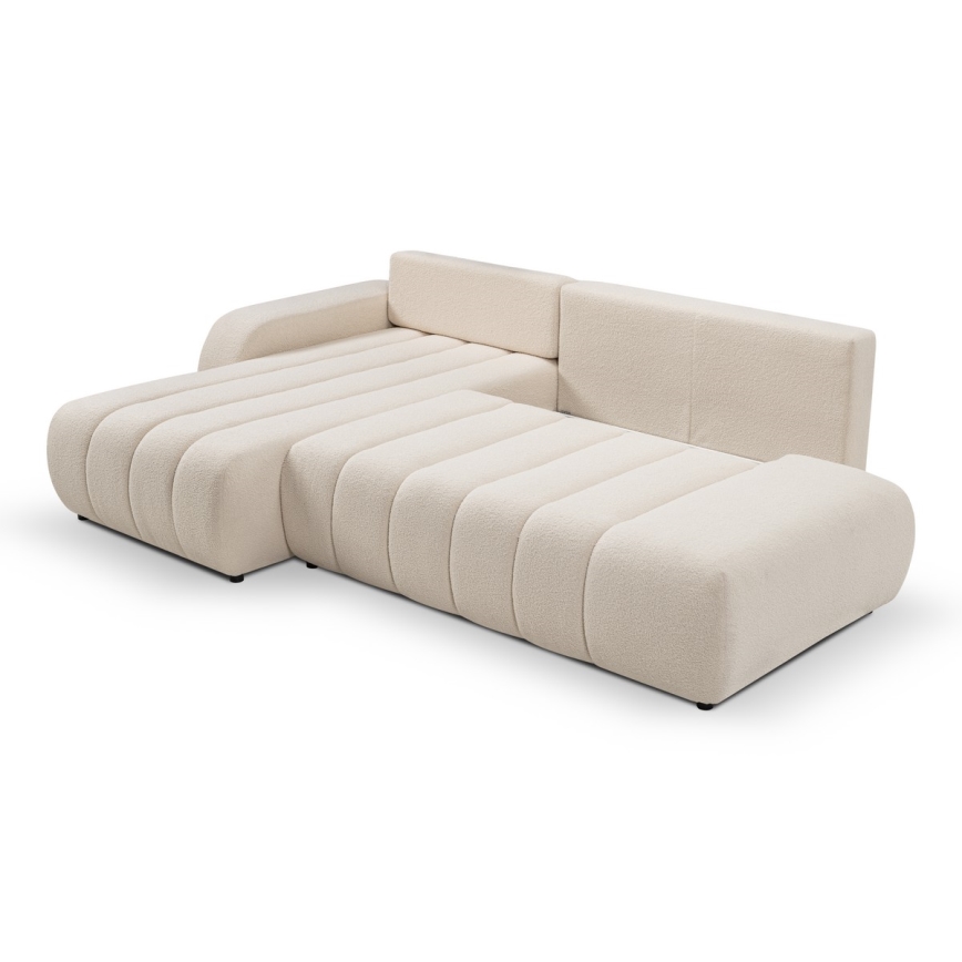 Kulmasohva, jossa säilytystila, L-mallinen, vasen, beige, DESIO, avattava