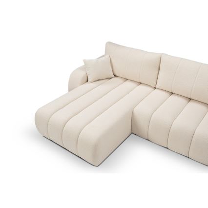 Kulmasohva, jossa säilytystila, L-mallinen, vasen, beige, DESIO, avattava