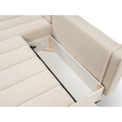 Kulmasohva, jossa säilytystila, L-mallinen, vasen, beige, DESIO, avattava