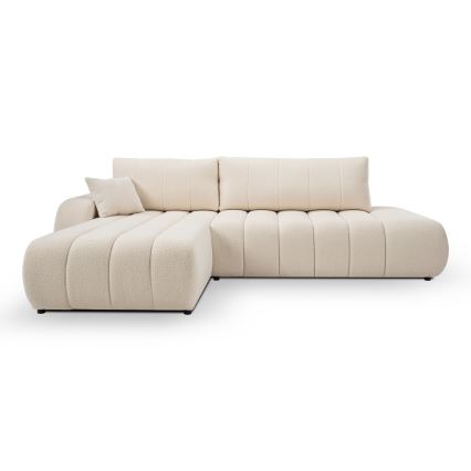 Kulmasohva, jossa säilytystila, L-mallinen, vasen, beige, DESIO, avattava
