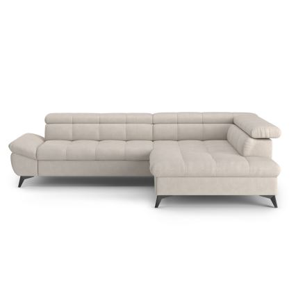 Kulmasohva L-mallinen MARANO, oikea, beige, avattava