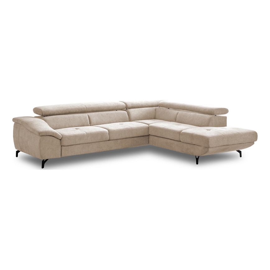 Kulmasohva L-mallinen, säilytystilalla, oikea, beige BRESCIA