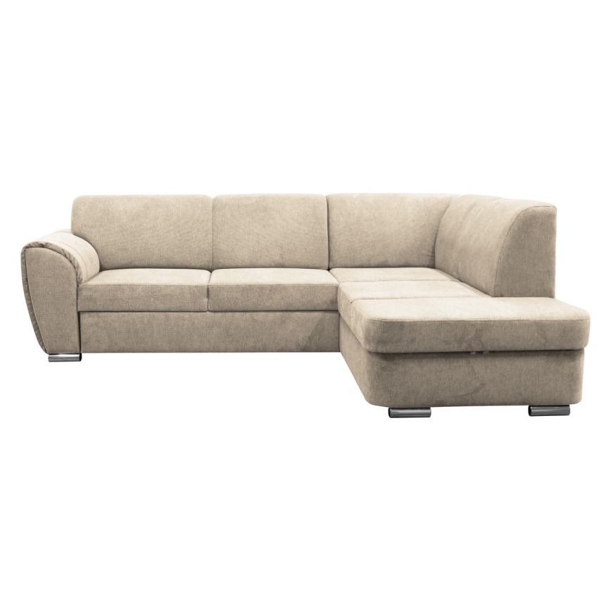Kulmasohva, jossa säilytystila, L-mallinen, oikeanpuoleinen, beige, malli SERPA