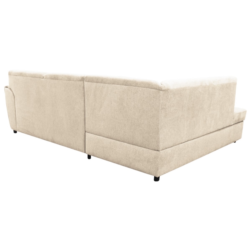 Kulmasohva, jossa säilytystila ja avattava L-muoto, vasen SERPA, beige