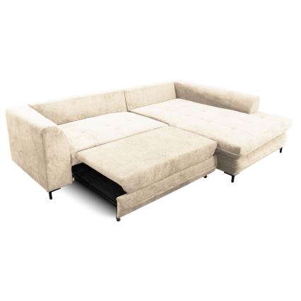 Kulmasohva L-mallinen LAGOA, jossa säilytystila, oikea, beige/ruskea
