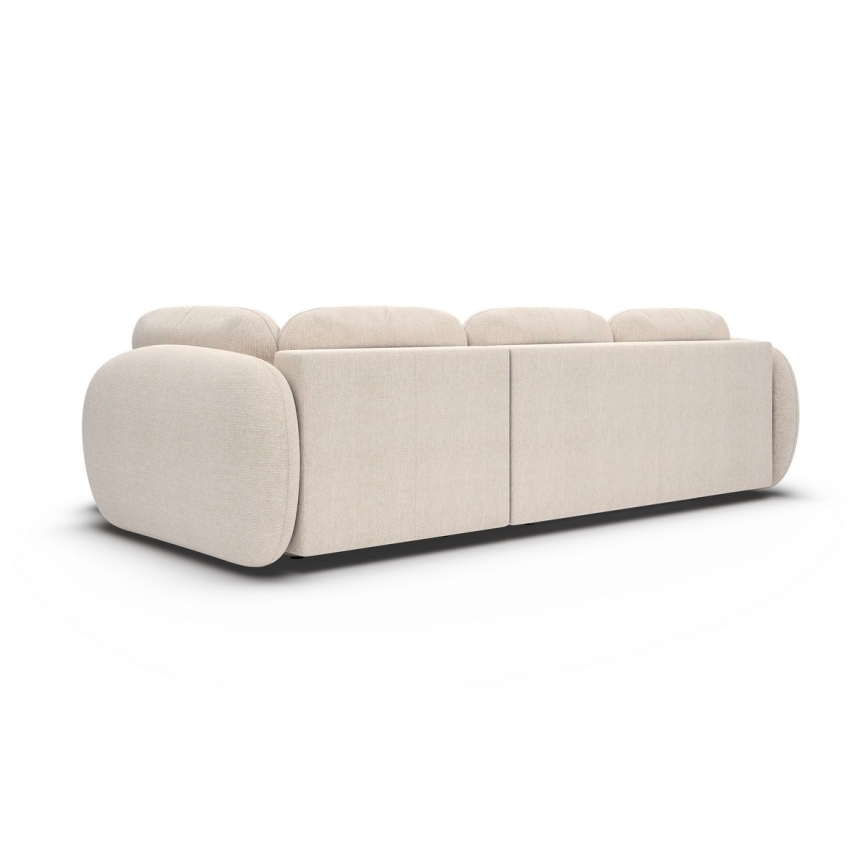 Kulmasohva, jossa säilytystila ja avattava istuinosa, L-mallinen OLBIA oikea, beige