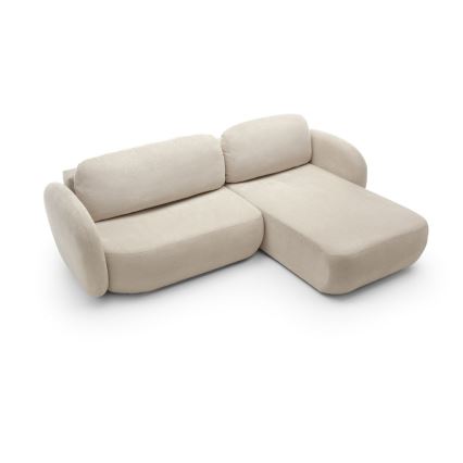 Kulmasohva, jossa säilytystila ja vuodevaikutelma OLBIA oikea, beige