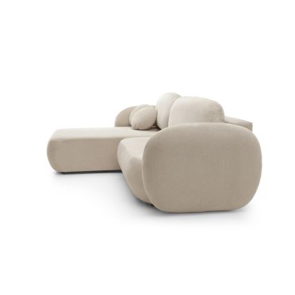Kulmasohva, jossa säilytystila ja avattava istuinosa, L-malli OLBIA vasen, beige