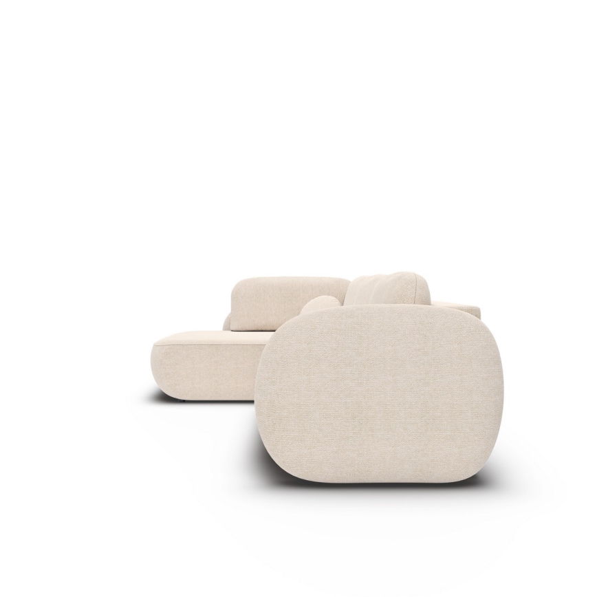 Kulmasohva, jossa säilytystila ja avattava istuinosa, L-malli OLBIA vasen, beige