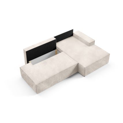 Kulmasohva L-mallinen TERAMO, oikea, vaaleanbeige, säilytystilalla