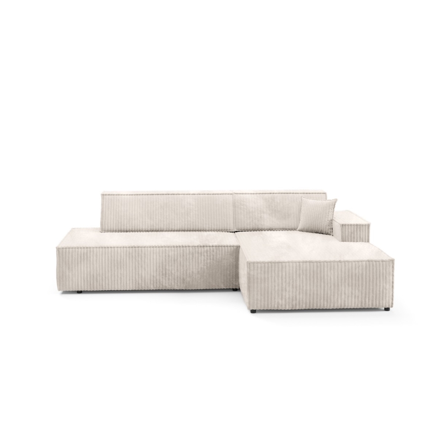 Kulmasohva L-mallinen TERAMO, oikea, vaaleanbeige, säilytystilalla