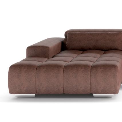 Kulmasohva pääntukityynyillä U-mallinen TROPEA oikea ruskea