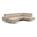 Kulmasohva U-mallinen CATANIA, oikea, beige, säilytystilalla