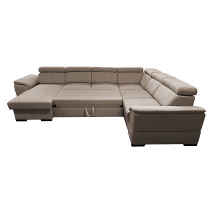 U-sohva, jossa on säilytystila ja universaali kulma, avattava, GRANADA beige