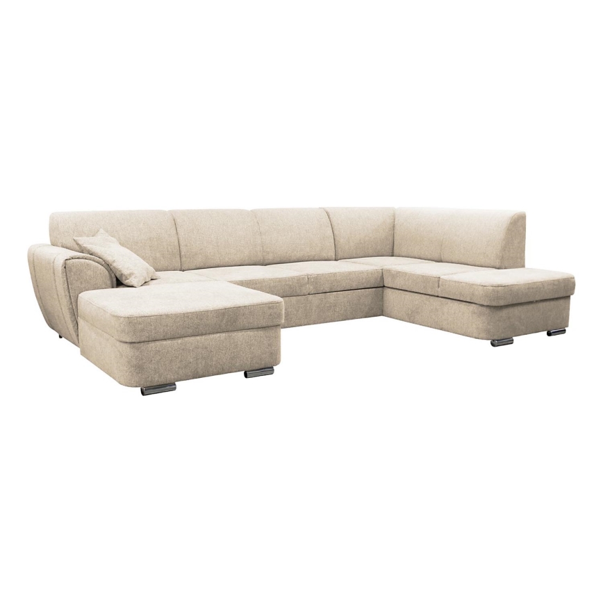 Kulmasohva U-mallinen SERPA, oikea, beige, säilytystilalla