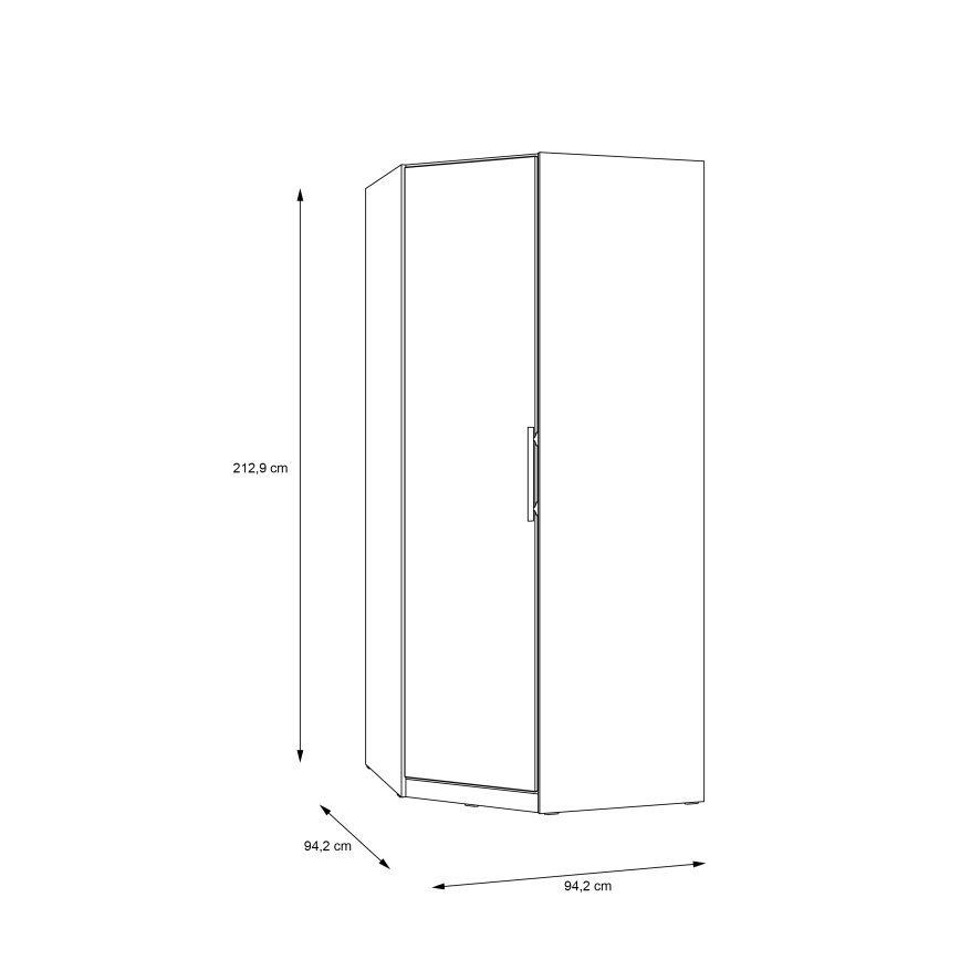 Kulmavaatekaappi MARO 94x213 cm artisan-tammi