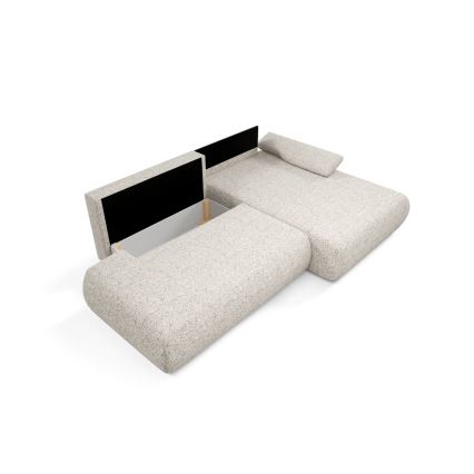 Kulmavuodesohva PRATO L-mallinen, säilytystilalla, oikeanpuoleinen, beige