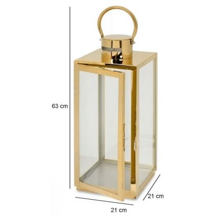 Kultainen koristelyhty 63 cm