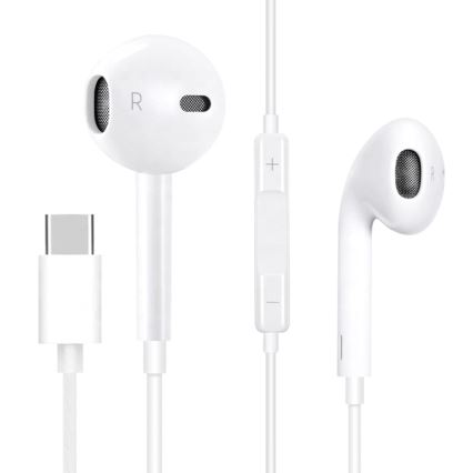 Kuulokkeet Mikrofonilla USB-C valkoinen