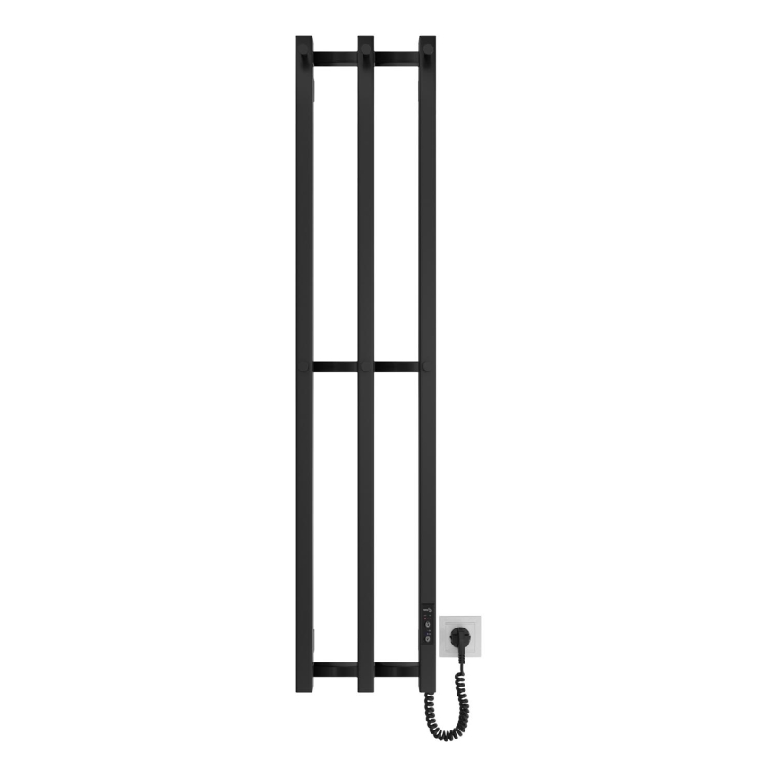 Kylpyhuone jäähdytin HF SLIM 110W/230V 117x25 cm musta kulmikas
