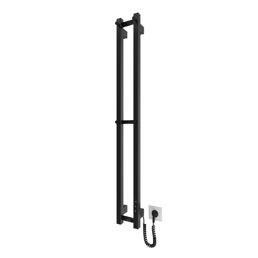Kylpyhuone jäähdytin HF SLIM 80W/230V 117x14 cm musta kulmikas