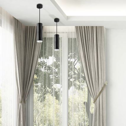 Kylpyhuone kattokruunu johdossa TURYN 1xGU10/10W/230V IP44 musta