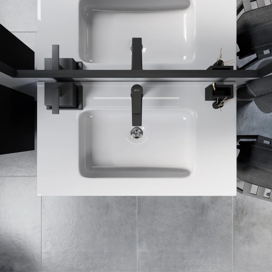 Kylpyhuoneen allaskaappi MOLDE 80 cm pesualtaalla, musta