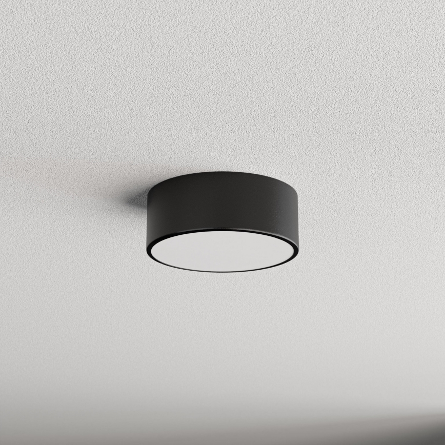 Kylpyhuoneen kattovalaisin anturilla CLEO 1xE27/24W/230V Ø 20 cm IP54 musta